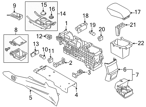 2018 Ford Police Interceptor Utility Panel Assembly - Console Diagram for GB5Z-78045E24-CA