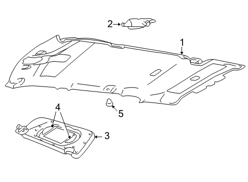 2004 Lincoln Aviator Sun Visor Assembly Diagram for 4C5Z-7804104-AAB