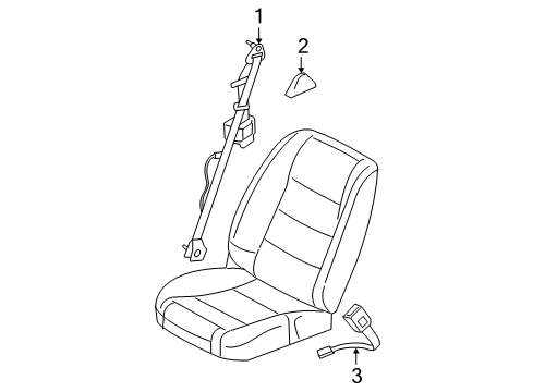 2005 Ford Mustang Seat Belt Assembly Diagram for 6R3Z-76611B68-AA