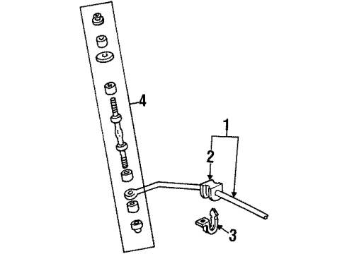 1999 Lincoln Town Car Rear Suspension Components, Lower Control Arm, Upper Control Arm, Ride Control, Stabilizer Bar Diagram