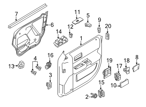 2016 Ford Flex Trim Assembly - Front Door Diagram for DA8Z-7423943-CB