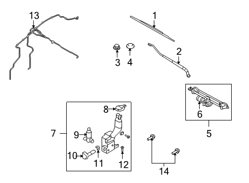 2007 Lincoln MKX Windshield - Wiper & Washer Components Diagram