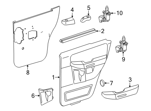 2002 Ford Explorer Panel Assembly - Door Trim Diagram for 1L2Z-7827406-PAA