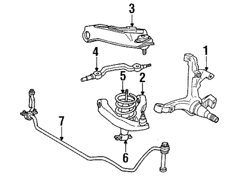 1985 Mercury Marquis Brake Components, Suspension Components, Axle Housing, Stabilizer Bar & Components Diagram