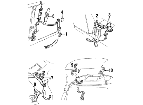 1997 Lincoln Continental Belt And Buckle Assembly Diagram for F7OZ-54611B60-AAB