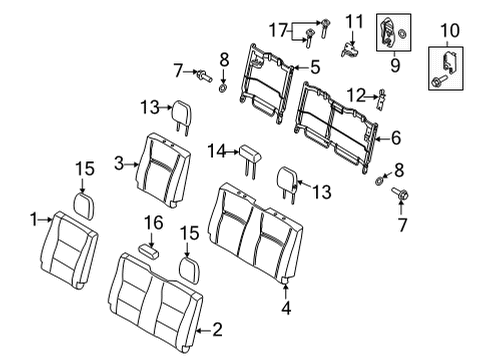 2023 Ford F-150 COVER ASY - REAR SEAT BACK Diagram for ML3Z-1866601-GB