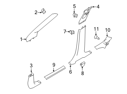 2016 Ford Focus Interior Trim - Pillars, Rocker & Floor Diagram 2 - Thumbnail