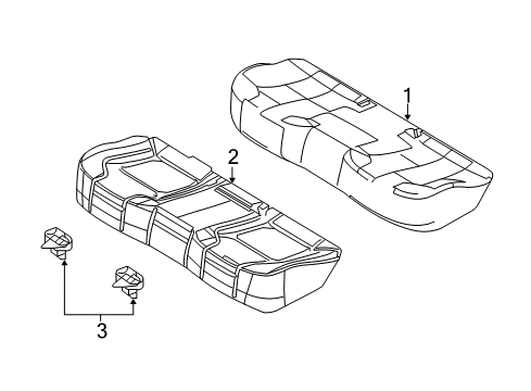 2014 Ford Police Interceptor Sedan Rear Seat Components Diagram 2 - Thumbnail