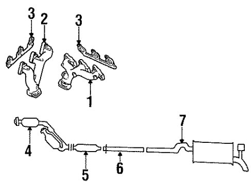 1998 Mercury Sable Exhaust Components Diagram