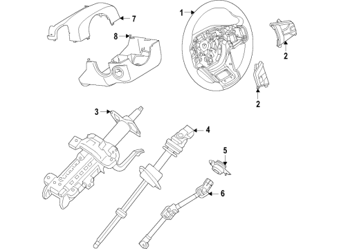 2022 Ford Bronco SHROUD ASY - STEERING COLUMN Diagram for M2DZ-3530-AB