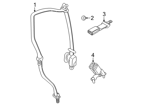 2010 Mercury Mountaineer Rear Seat Belts Diagram 3 - Thumbnail