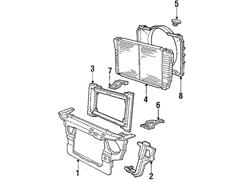 1984 Mercury Marquis Radiator & Components Diagram