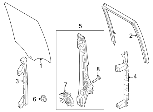 2023 Ford F-350 Super Duty Glass - Rear Door Diagram 2 - Thumbnail