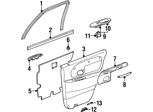 1999 Lincoln Town Car Rear Door Diagram 4 - Thumbnail