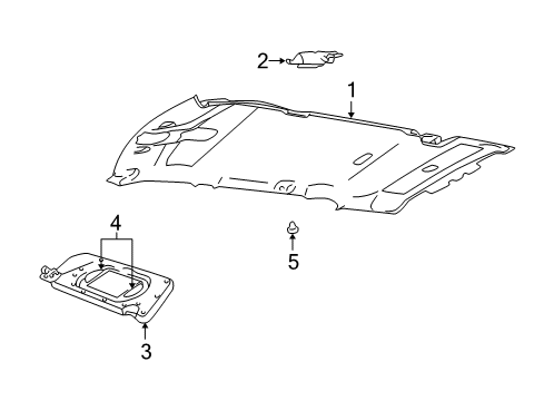 2004 Mercury Mountaineer Interior Trim - Roof Diagram