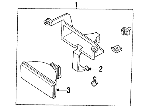 1995 Ford Probe Lamp Assembly Fog Rear Diagram for F32Z15200C