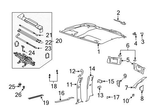 2005 Ford F-150 Interior Trim - Cab Diagram