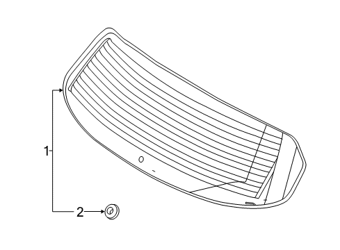 2015 Lincoln MKC Lift Gate - Glass & Hardware Diagram