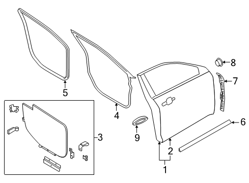 2016 Ford Special Service Police Sedan Panel Assembly - Door - Outer Diagram for AG1Z-5420200-A