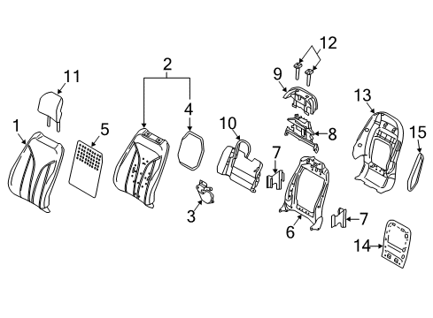 2017 Lincoln MKX Headrest - Cover And Pad Diagram for FA1Z-58611A08-AN