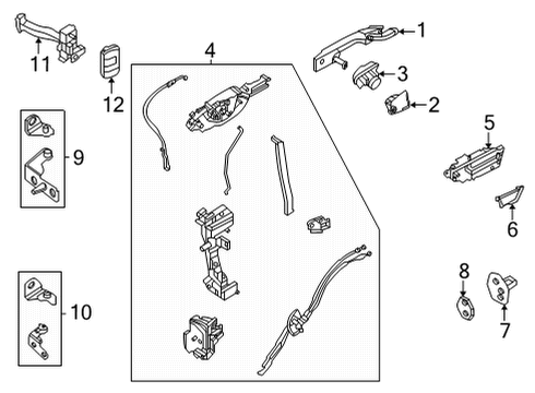 2023 Ford Maverick Rear Door - Body & Hardware Diagram 1 - Thumbnail