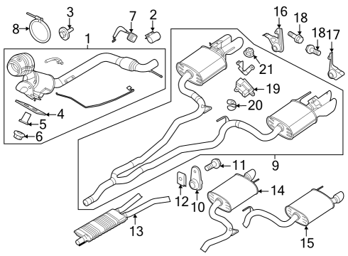 2024 Ford Mustang MUFFLER ASY - CENTRE AND REAR Diagram for PR3Z-5230-AM