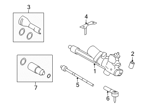 2007 Mercury Mariner Steering Column & Wheel, Steering Gear & Linkage Diagram 5 - Thumbnail