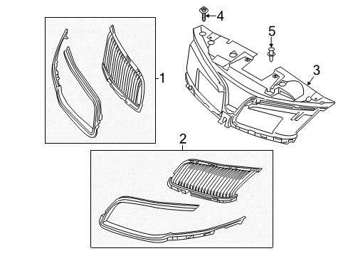 2015 Lincoln MKS Grille - Radiator Diagram for DA5Z-8200-AF