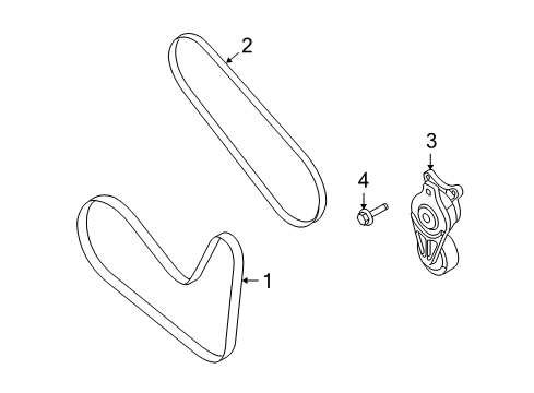 2008 Ford Taurus X Belts & Pulleys Diagram