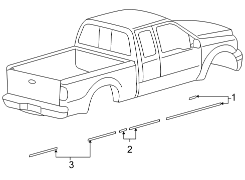 2008 Ford F-250 Super Duty Stripe Tape Diagram 3 - Thumbnail