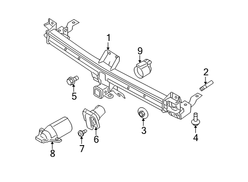 2012 Ford Flex Hitch Assembly - Trailer Tow Diagram for BA8Z-17D826-A