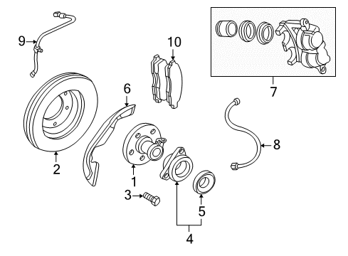 2004 Lincoln Aviator Front Brakes Diagram