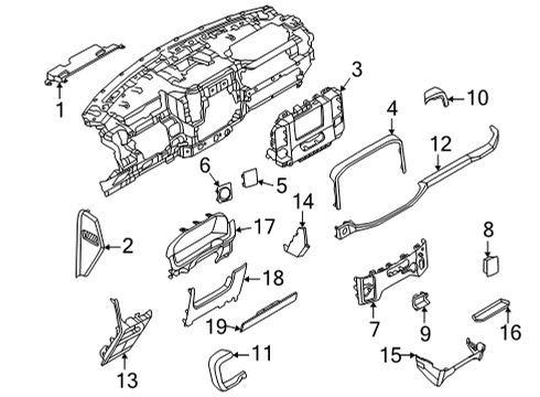 2022 Ford F-150 Instrument Panel Components Diagram 5 - Thumbnail