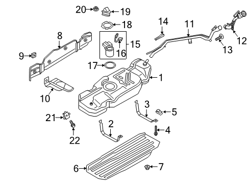 2019 Lincoln Navigator STRAP ASY - FUEL TANK Diagram for JL1Z-9054-G