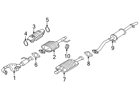 2008 Ford Escape Exhaust Components Diagram 3 - Thumbnail