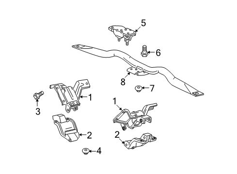 2005 Ford Crown Victoria Engine & Trans Mounting Diagram