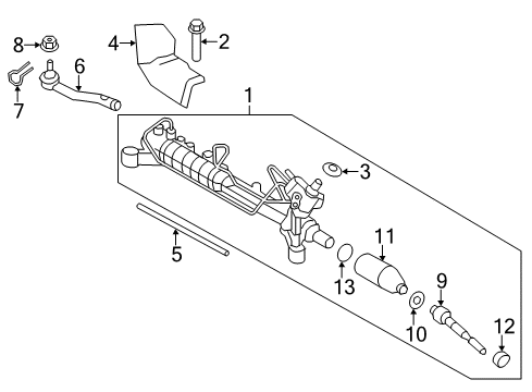 2009 Ford Edge Steering Column & Wheel, Steering Gear & Linkage Diagram 3 - Thumbnail