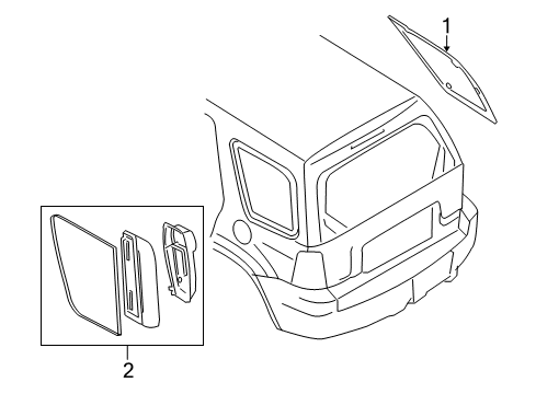 2008 Mercury Mariner Quarter Panel - Glass & Hardware Diagram 2 - Thumbnail