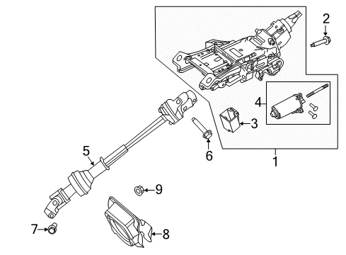 2013 Ford Police Interceptor Utility Steering Column & Wheel, Steering Gear & Linkage Diagram 3 - Thumbnail