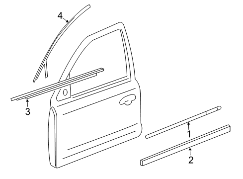 2009 Ford Taurus Moulding - Door Outside Diagram for 5G1Z-5420879-DAPTM