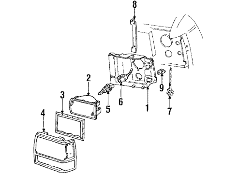 1989 Ford Bronco II Bulbs Diagram