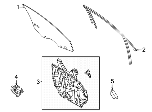 2023 Ford Bronco Sport Glass - Front Door Diagram