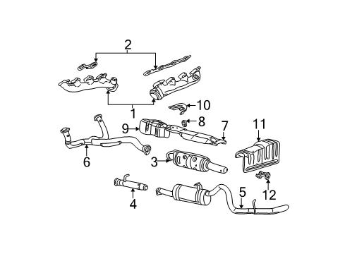 2001 Ford F-250 Super Duty Exhaust Components Diagram