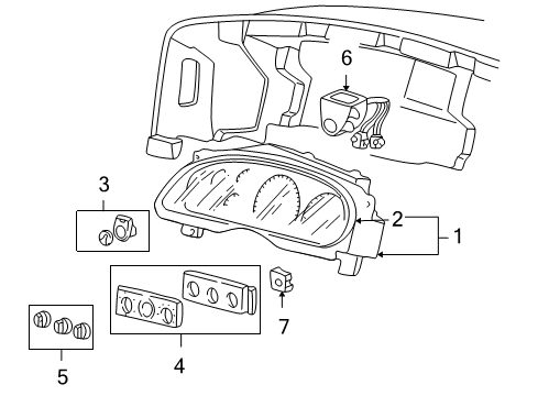 2000 Ford Excursion Cluster & Switches Diagram