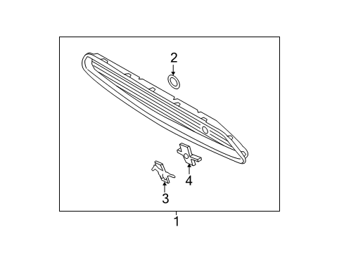 2014 Ford Mustang Grille & Components Diagram 4 - Thumbnail