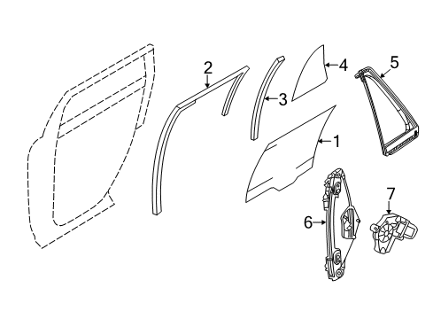 2012 Ford Edge Guide - Quarter Window Glass Diagram for 8T4Z-7825796-A