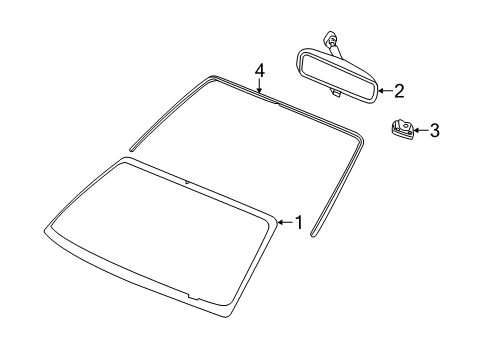 2014 Ford F-350 Super Duty Windshield Glass Diagram for EC3Z-2503100-A