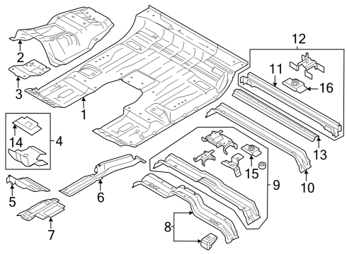 2024 Ford F-250 Super Duty Floor Diagram