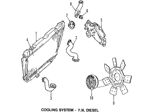 1998 Ford E-350 Econoline Clutch Assembly - Fan Diagram for AU2Z-8A616-TA