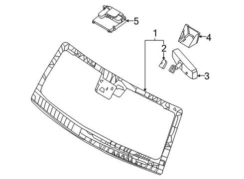 2022 Ford Bronco Glass - Windshield Diagram